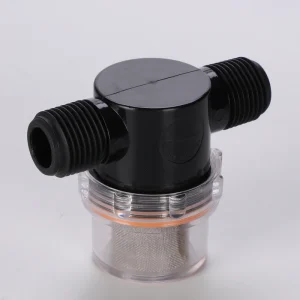 Small Plastic Inline NPT Water Treatment Prefilter with 304 Stainless Steel Mesh Inlet and Outlet Strainer for Agricultural Use