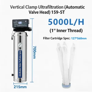 Smart Automatic Backwash 5000L H Whole House UF Water Purifier Remove Sediment Chlorine 0.01μm PVDF Membrane for Home