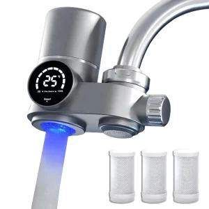 Smart Digital Display Faucet Water Filter with Filter Life Indicator Remove Chlorine Sediment Tap Water Purifier for Kitchen
