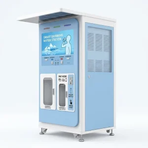 Smart RO Water Vending Machine with Touch Screen, Blue and White, 850x850x2000mm