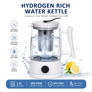 Smart SPE PEM Hydrogen Water Kettle 1.5L High Concentration H2 Maker Hydrogen rich Water Bottle Electric Kettle Portable