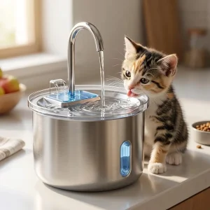 Smart Sensor 2.2L Water Dispenser Pet Water Bottle & Automatic Feeder Eco Friendly Stainless Steel Bird Drinking Machine