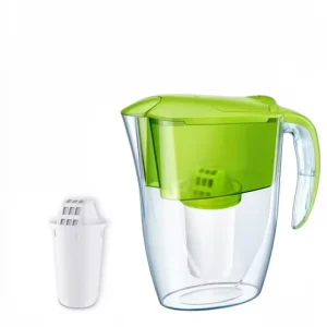 Smile Water Filter Pitcher + 1 B5 Mg Cartridge Lightweight Manual Filter 2.9L Capacity Green