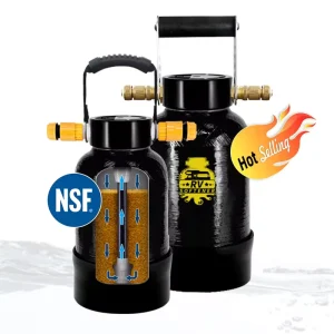 Softens Hard Water Filtration System 16000 Grains Portable Water Softener With Brass Fittings for Car Washing