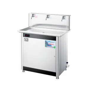 Stainless Steel 3-Faucet Electric Hot and Cold Commercial Freestanding Drinking Water Fountain Dispenser for Schools