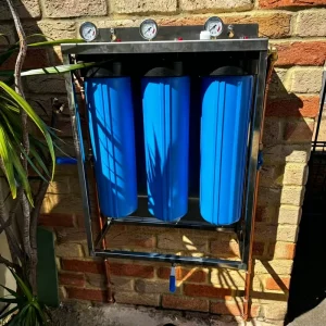 Stainless Steel 304 Casing Triple 20 Inch Big Blue Water Filter System for Residual Chlorine Scale and Impurities Water