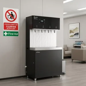 Stainless Steel 4-Faucet Electric Hot and Cold Commercial Freestanding Drinking Water Fountain Dispenser for Schools
