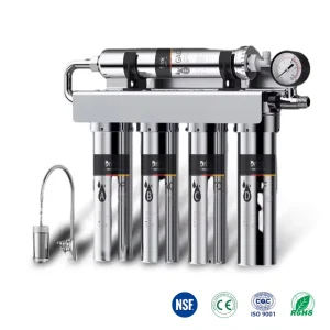 Stainless Steel 5 Stage Ultrafiltration Under Sink Self Cleaning Water Filter System with 100 GPD Flow Rate