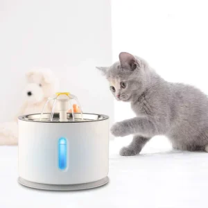 Stainless Steel Automatic Pet Water Fountain Dispenser with Filters Ultra Quiet Water Level Window with Light
