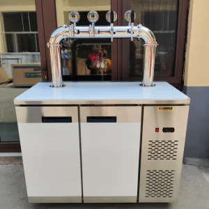 Stainless Steel Beer Dispenser Draft Beer Keg Cooler Kegerator Machine With Tap Tower