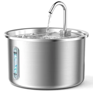 Stainless Steel Cat Fountain and Pet Drinking Water Dispenser with Multi-Layer Filtration