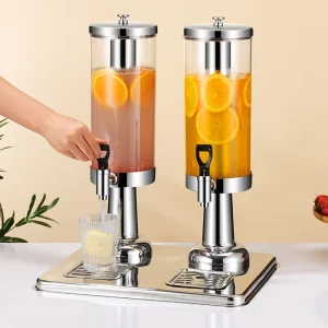 Stainless Steel Commercial and Household Beverage Dispenser with Tap for Cocktails, Water, Tea, Coffee, and Juice