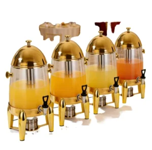 Stainless Steel Dome-Shaped Thickened Juice Dispenser Dual-Use Hot and Cold Alcohol-Powered Heating Transparent Viewing