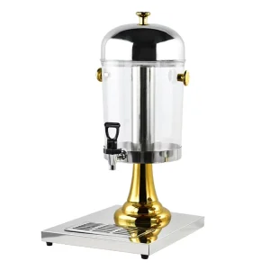 Stainless Steel Drink Dispenser with Gold Plastic Catering Equipment for Buffet Beverages