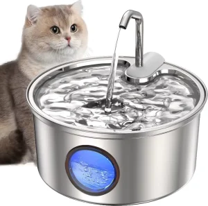 Stainless Steel Durable Love Eco Friendly Pet Water Fountain 4 Stage Filtration Continuous Circulating Water Flow Automatic Dog