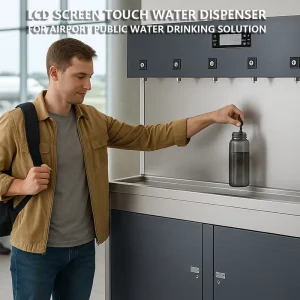 Stainless Steel Electric 6-Spout Commercial Hot and Cold Water Dispenser for 200 People with Filters Hotel and Outdoor Use