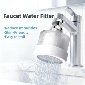 Stainless Steel Faucet Water Filter Purifier with Adapter for Kitchen and Bathroom Sinks