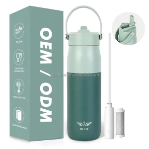 Stainless Steel Filter Water Bottle Thermal Portable 680ml 1000ml Clean Drinking with Reusable Filter & Straw Bottle