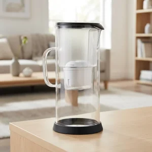 Stainless Steel Glass 3.3L Water Filter Pitcher with Pure Activated Carbon NSF Certified Household Filter Reduces TDS Chlorine
