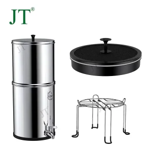 Stainless Steel Gravity-Fed Water Filter System for Home and Outdoor Use