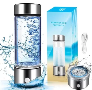 Stainless Steel Hydrogen Rich Water Bottle Portable Rechargeable Generator for Outdoor and Car Use