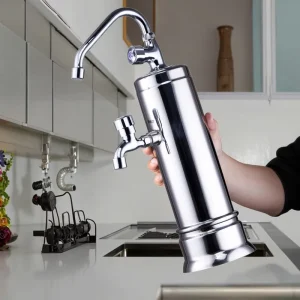 Stainless Steel PVDF UF Membrane Housing Manual Self-Cleaning Countertop Water-Saving Home Use Hollow Fiber Alkaline Water