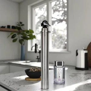 Stainless Steel Portable Ultrafiltration Water Purifier Manual Self Cleaning 3500L H Flow Rate Big Capacity Household 36 Months