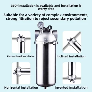 Stainless Steel Pre filter Household Water Purifier High temperature resistant High flow Rate Ultrafiltration