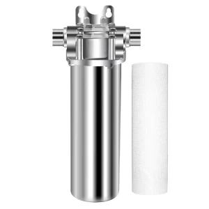 Stainless Steel SUS304 Whole House Spin Down Sediment Water Filter 50 Micron Prefilter Filtration 10 Inch