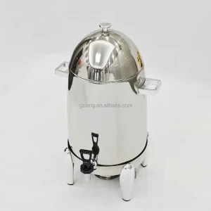 Stainless Steel Silver Beverage Juice Dispenser Machine 19L Capacity with Coffee Tripod for Hotel Banquet Catering