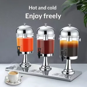 Stainless Steel Single Head Food Grade Ice Cooled Transparent Beverage Dispenser for Hotel Catering Buffet Wedding With Tap