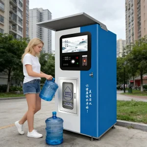 Station Remplissage Purifiee Certifiee Distributeur Automatique Par Osmose Inverse Paiement Pieces Par Carte Bancaire