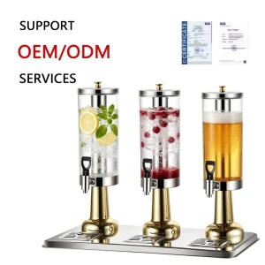 Stylish Stainless Steel Commercial Grade Eco-Friendly Drink Dispenser Cold Juice Soda Station for Home Parties Cafs