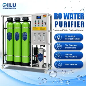 Support Custom 500LPH Commercial RO Water Purification System Stainless Steel Frame Water Purifier