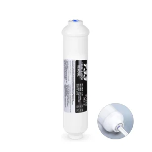 T33 Inline Water Filter Cartridge with Built-In 1/4″ Quick Connect Post-Carbon Filter for Reverse Osmosis System