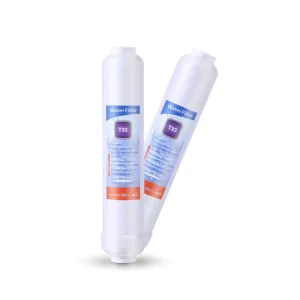 T33 Inline Water Filter Replacement Cartridges for Refrigerator and Ice Maker, Post-Carbon Filter for Reverse Osmosis Systems
