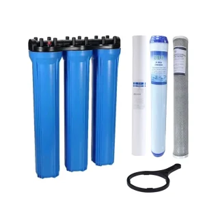 Three Stage Water Purifier 20inch Blue Filter with Cartridges and Bracket