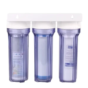 Transparent 10 Inch 3 Stage Counter Top Wall Mounting Under Sink Water Filter with Purification Cartridge PP UDF CTO for Home