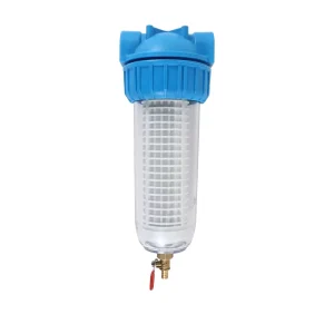 Transparent AS Plastic 10-Inch Italian-Style Water Prefilter with Drain Valve