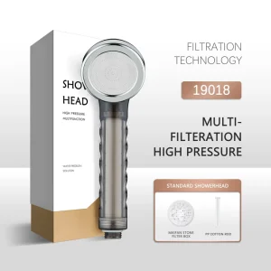 Transparent High Pressure Shower Filter Head Single Outlet Water Saving Chlorine Removal for Hotel Use Bathroom