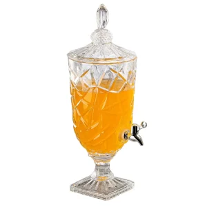 Transparent Portable Iced Drip Juice Glass Mason Jar Beverage Dispenser with Leak-Free Spigot Tap