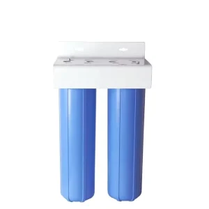 Two Stage 10″ Big Blue Water Filter System Wall Mount Double Housing Whole House Tap Water Pre Filtration Purifier