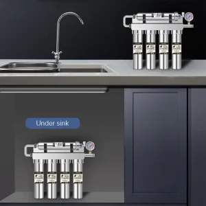 UF Water Purifier Under Sink Stainless Steel Water Filter with 5 Stage Filtration for Household Use