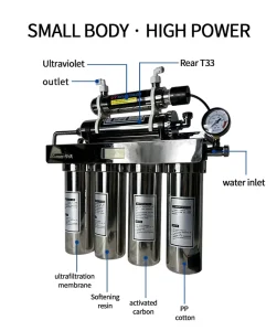 UV Level 5 6 7 Portable Water Purifier 1000-5000 L/H 0.01 Micron Stainless Steel Ultrafiltration System