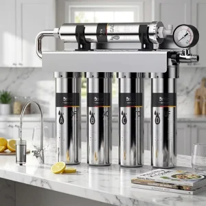 Under Sink Stainless Steel Kitchen Drink Tap Water Purifier 90L H Flow Rate 24 Month Ultrafiltration Filter