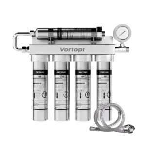 Under Sink Water Filter 0.01μm Fine Filtration Stainless Steel Under Sink Water Filtration System U2 (5 Filters)