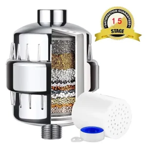 Universal 15 Stage Shower Water Purifier Filter Set Alkaline Shower Filter for Hard Water