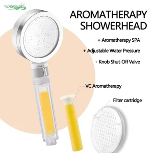 Vitamin C Filter Shower Ice and Snow Silver Skin Beauty VC Aromatherapy Shower Removes Chlorine and Purifies Water