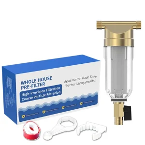 Washable Brass Sediment and Sand Prefilter with Self-Cleaning RO Purifier for Home Use
