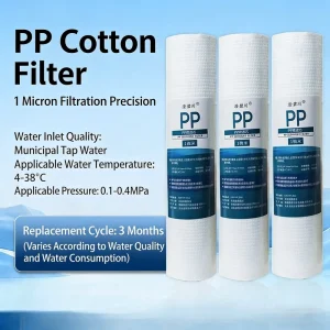 Water Filter Cartridge Filter Element High Flow 1.0 Micron Activated Carbon Pleated Household Water Filter Cartridge